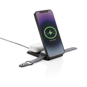 Swiss Peak P308.54 - Caricatore wireless 3 in 1 15W Swiss Peak in rPlastica