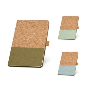 Block notes A5 in sughero e lino con pagine a righe - Egotier 11153