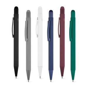 Ballpoint pen with a modern design made from recycled aluminum (100% rAL), with a rubber finish - Egotier 91991
