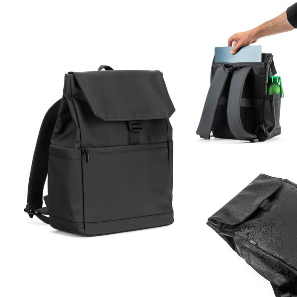 Zaino per laptop (16") in PU, con patta che copre tutti gli scomparti - Egotier 92578